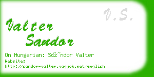 valter sandor business card